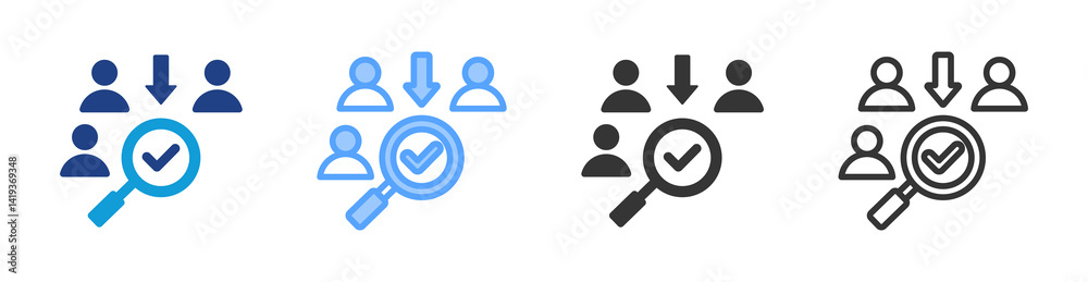 Poster quality requirement icon set multiple style collection