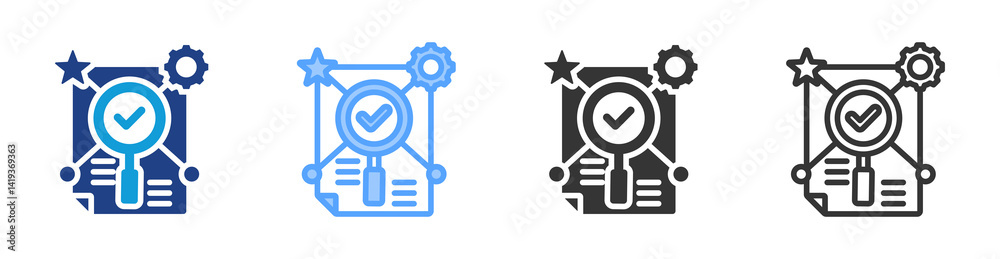 Poster Quality Control icon set multiple style collection