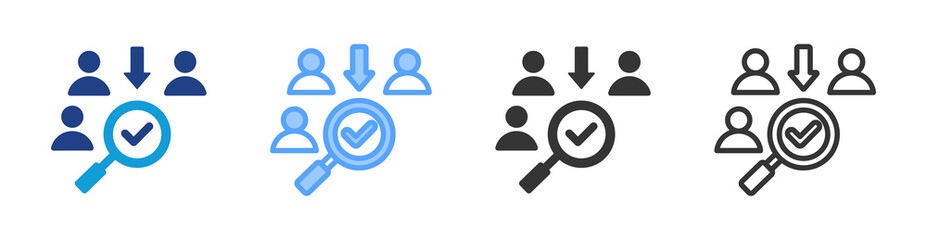Obraz premium Quality Requirement icon set multiple style collection