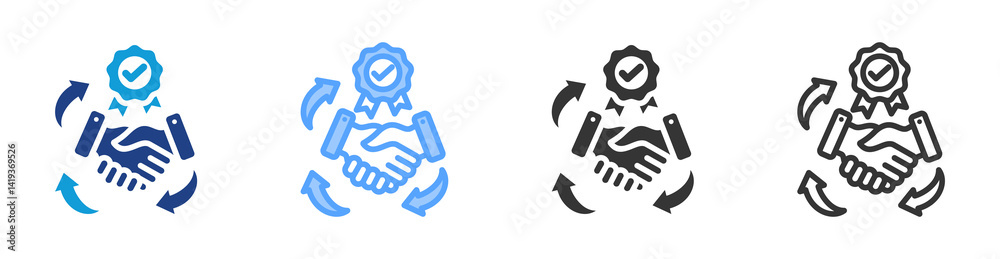 Poster Integrity icon set multiple style collection