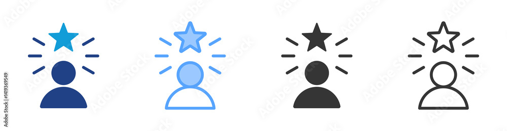 Poster confidence icon set multiple style collection