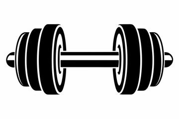 dumbbell silhouette line art vector illustration