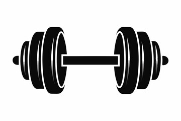dumbbell silhouette line art vector illustration