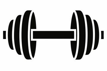 dumbbell silhouette line art vector illustration