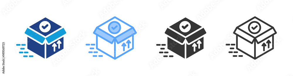 Poster product release icon set multiple style collection