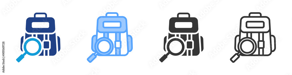 Poster physical product icon set multiple style collection