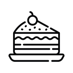 Ready to use line style icon depicting cake slice with topping