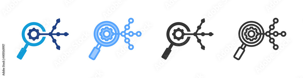 Poster Root Cause Analysis icon set multiple style collection