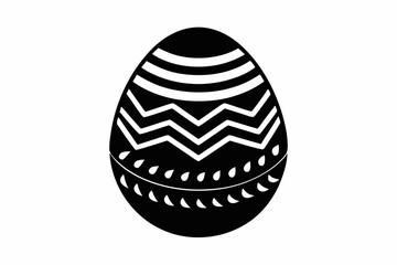 easter egg silhouette line art vector illustration