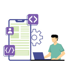 Fototapeta premium Digital Illustration of Mobile App Development Process