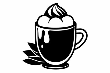 eggnog silhouette line art vector illustration