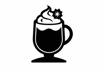 eggnog silhouette line art vector illustration