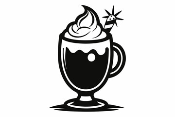 eggnog silhouette line art vector illustration