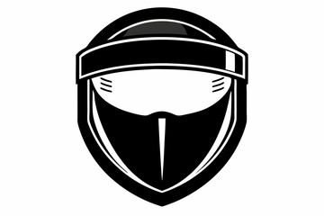 face shield silhouette line art vector illustration