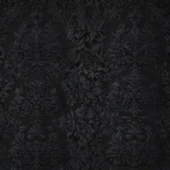 Seamless gothic wallpaper, black floral damask , black and white, stylish, leaves