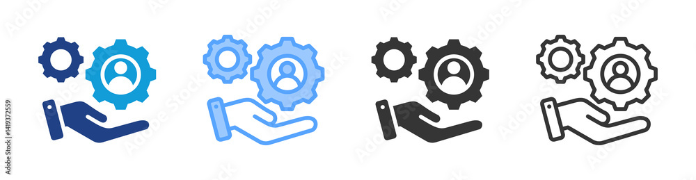 Aufkleber Service icon set multiple style collection