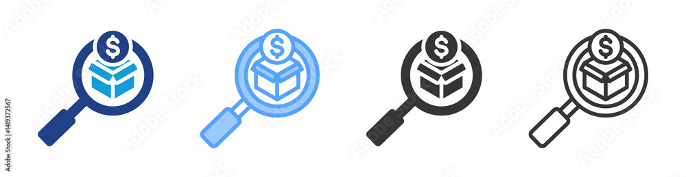 Poster product icon set multiple style collection