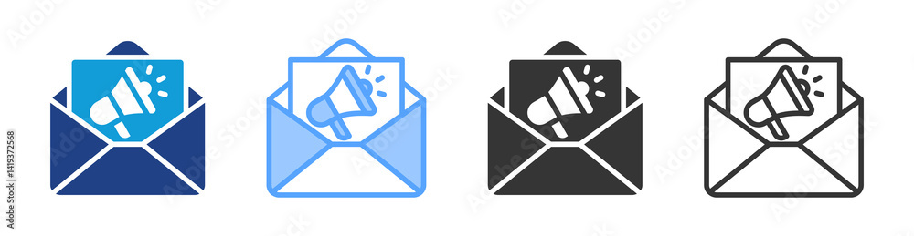 Poster e-marketing icon set multiple style collection