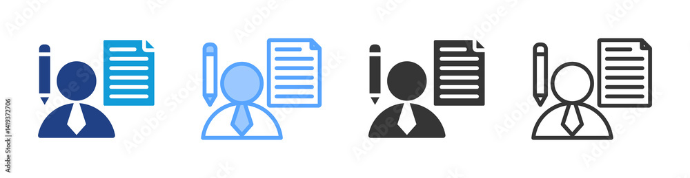 Aufkleber Bloggers icon set multiple style collection