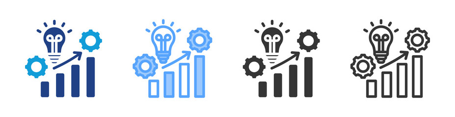 Strategic Level icon set multiple style collection