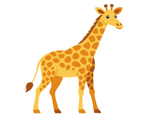 Obraz premium a cartoon illustration of a giraffe no background vector file.