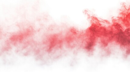 Fototapeta premium Crimson vaporous clouds against a white background.
