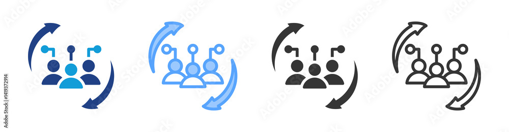 Poster Customers icon set multiple style collection