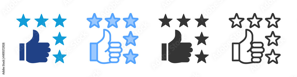 Poster product reviews icon set multiple style collection