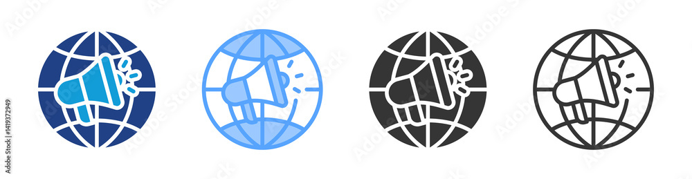 Poster advertising icon set multiple style collection