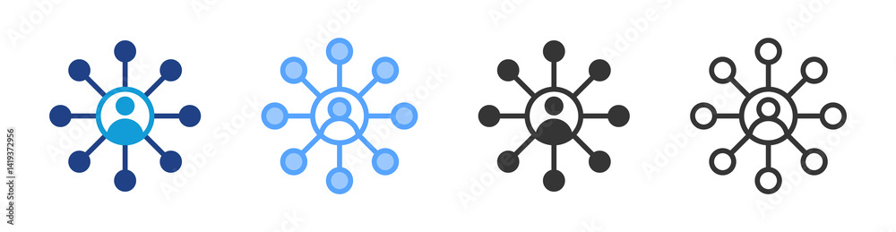 Poster Networking icon set multiple style collection