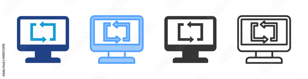 Poster Repost icon set multiple style collection
