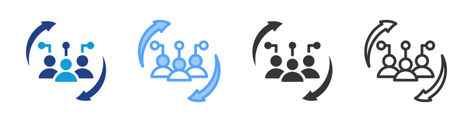 Customers icon set multiple style collection