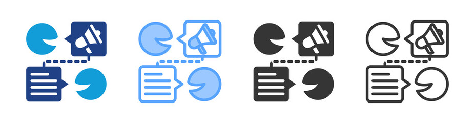 Word Of Mouth icon set multiple style collection