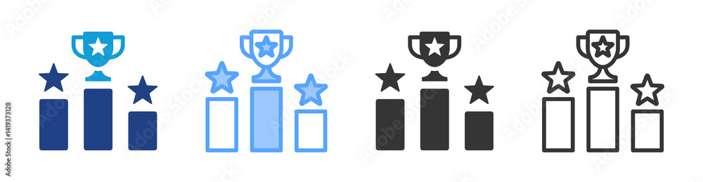 Poster Competitive icon set multiple style collection