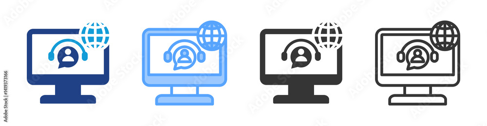 Aufkleber Online Service icon set multiple style collection