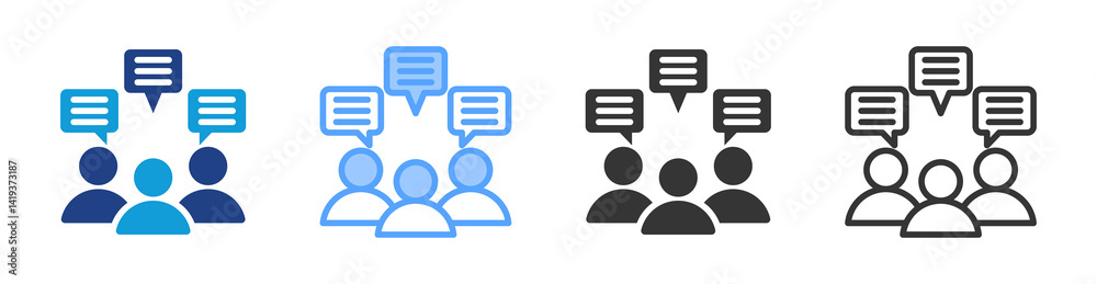 Poster Forums icon set multiple style collection
