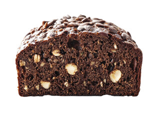 Delicious Chocolate Nut Bread Loaf Sliced  with Seeds and Nuts, Homemade Bakery