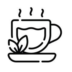 Get your hands on this amazing line icon of herbal tea cup