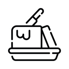 Check this line style icon of butter with knife
