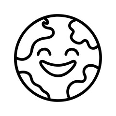 Earth day illustration: cute smiling globe vector design for ecology and environment projects