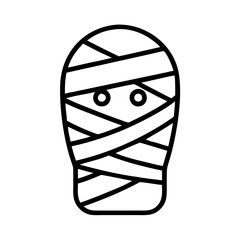 Mummy halloween vector icon illustration spooky halloween mummy character wrapped in bandages