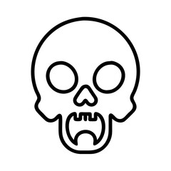 Skull drawing outline vector graphic illustration halloween scary death spooky skeleton head anatomy design