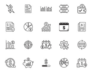 20 Budgeting and Expense Tracking Icons set
