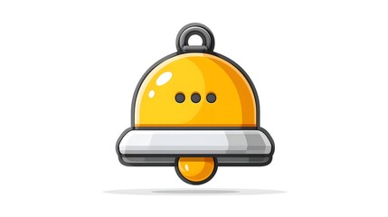 Fototapeta premium School bell icon education flat design digital art minimalist