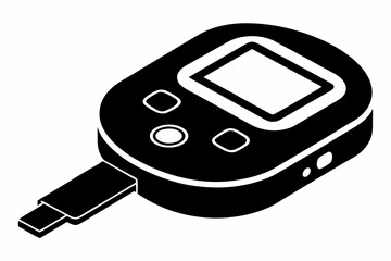 glucometer silhouette line art vector illustration
