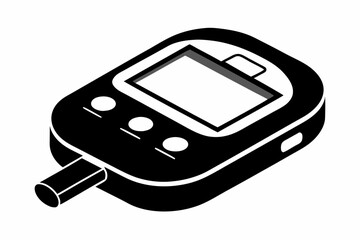 glucometer silhouette line art vector illustration