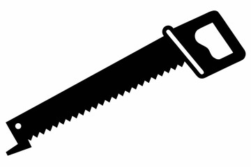 hacksaw silhouette line art vector illustration