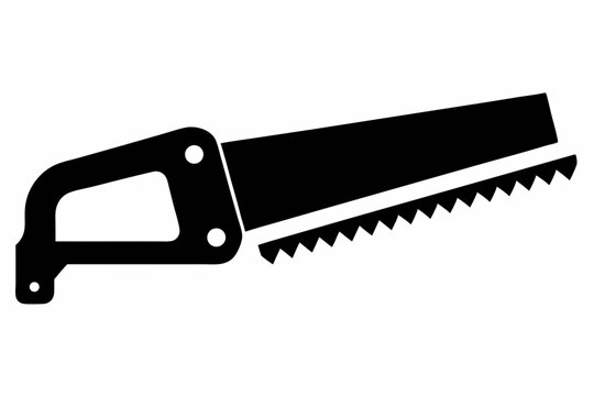 black saw silhouette on white background clip art preview