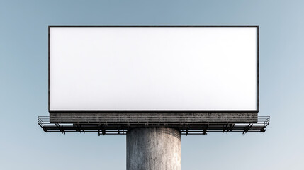 Empty billboard with clear sky background
