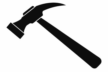 hammer silhouette line art vector illustration